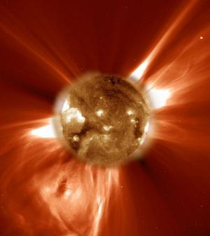 ApJ, 1996 Coronal Mass Ejections (CMEs) Large eruptions of coronal plasma Originate from active regions in Sun associated with solar flares Solar minimum: