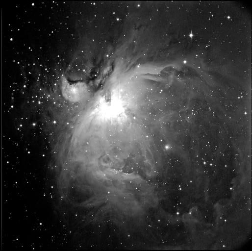 Fig. 3 M42 in Orion, metal mirror, no filter, exp. Time 15 sec. Image processing courtesy of R. Falomo. Table 1 and Fig.