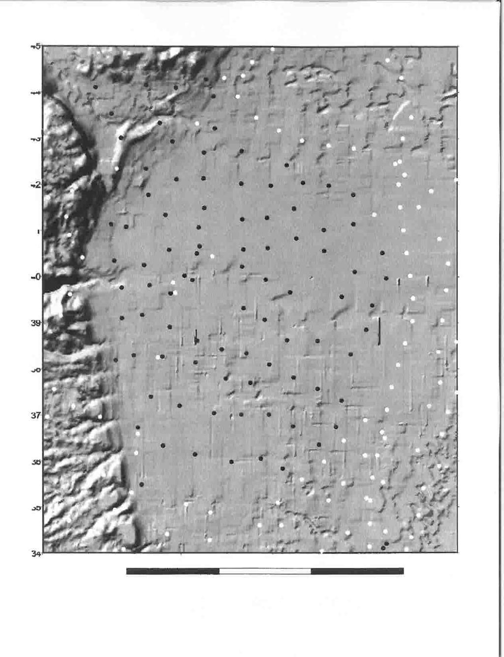 Fig. 2 Gravity coverage map of the Jericho area superimposed on the shadow