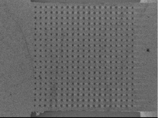 SEM image of a nanopatterned GFET channel with 2 µm. E g =0.