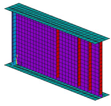 Mesh A (150x150 mm) Mesh C (50x50 mm) Mesh B (100x100 mm) Mesh D (25x25 mm) Figure 2: Finite Element Models of Plate Girder 0.7 Vcr/Vy 0.7 0.