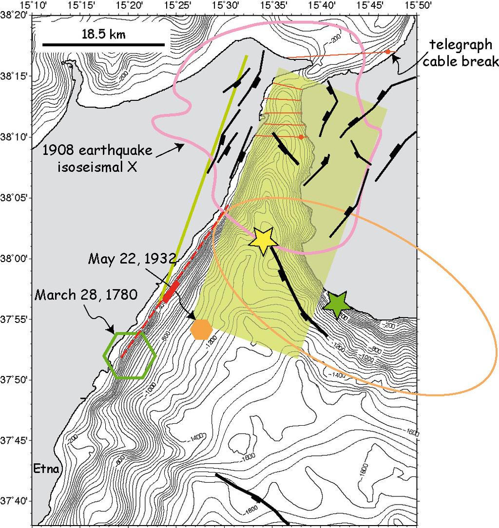 Marine Geology Figure 7: Summary map with main faults in the study area.