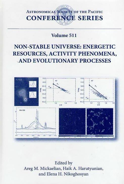 Publication of the Proceedings Dedicated to the 70 th Anniversary of BAO Publications The meeting Non-Stable Universe: Energetic Resources, Activity Phenomena and Evolutionary Processes dedicated to