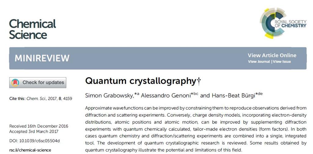 AvdL Introduction Quantum Crystallography?