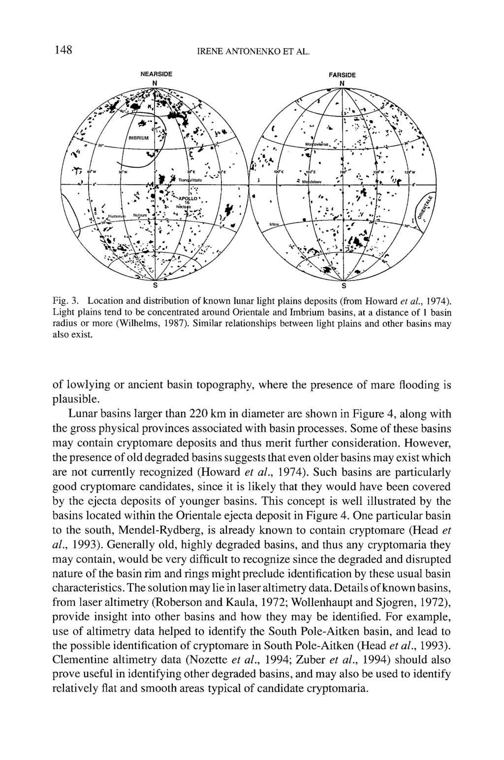 148 IRENE ANTONENKO ET AlL. NEARSIDE N FARSIDE N ~,~.,, ~~ ~, ~~,i ~:~ s Fig. 3. Location and distribution of known lunar light plains deposits (from Howard et al., 1974).