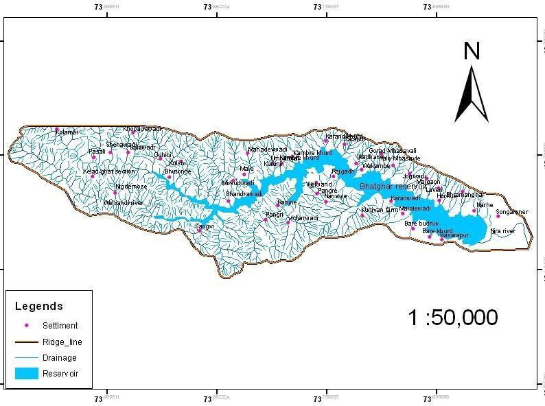 Figure 3. Settlement map 4.6. Landslide prone villages On the basis of field investigation the map is prepared. Total 52 villages are explored during the field exploration.
