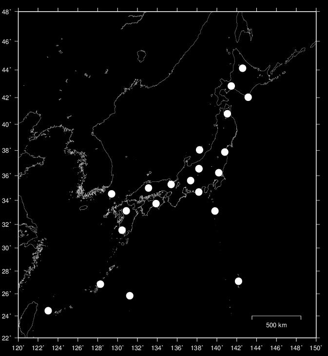 JMA operates 20 broadband stations with STS-2 seismometers (Figure 5.3).