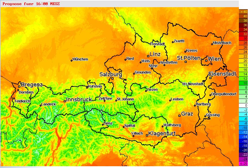 INCA details Austrian domain: Region: Eastern Alps Domain size: 600 x 350 km Elevation range: 100-4000 m Resolution: horizontal: 1 km, vertical: 125-200 m, temporal: 5 min - 1 h 2-D Analyses und