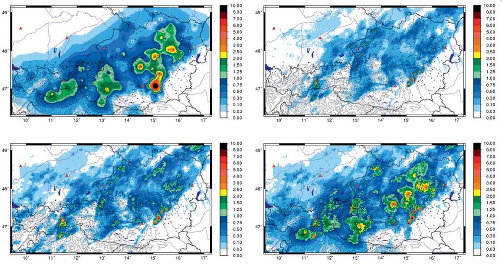 INCA precipitation analysis Interpolated station data Radar