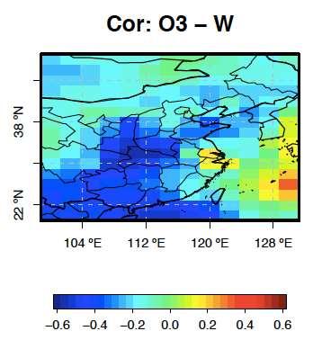 Interannual scale: WPSH westward extension correlates with O 3 variability WPSH-W
