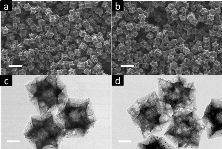 Fig. S6 (a) and (b) the SEM images for 1.0-HZPC-7 and 1.