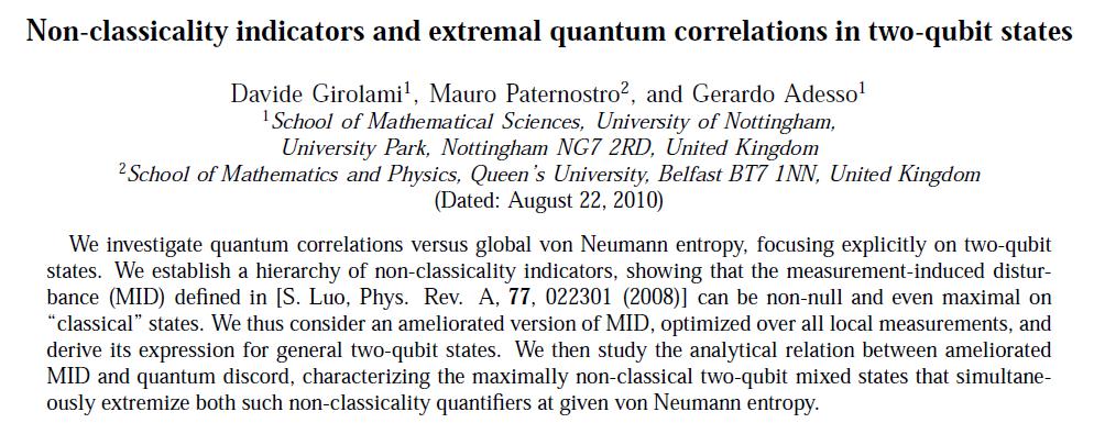 Exploring quantum correlations:introduction A B!