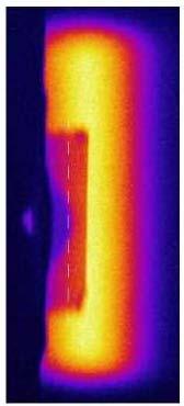 Shock wave density measurements X-ray backlighting image in V Heα spectral line