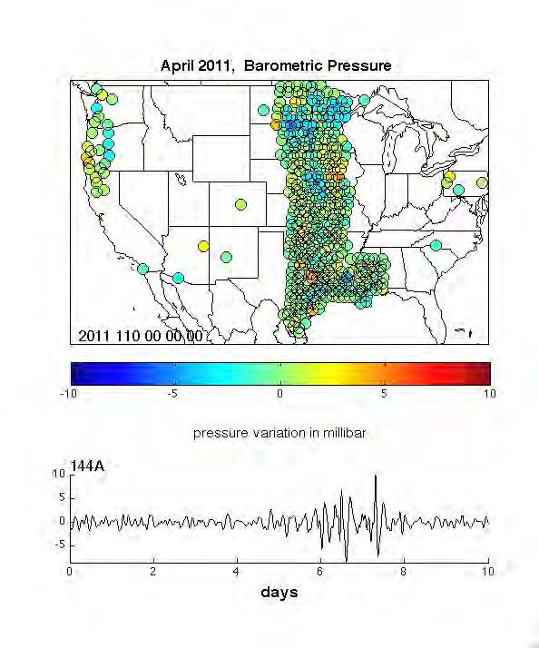Pressure Observations Pressure and infrasound at every TA station Sampled at 40 samples per