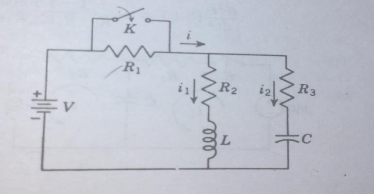 Problem7: Steady state reached with switch k open, Switch is closed at t=0.
