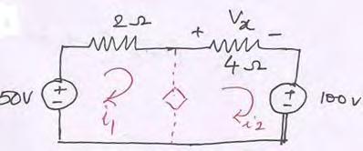 3b. Fig.3b There is a current source between mesh 1 and mesh2.