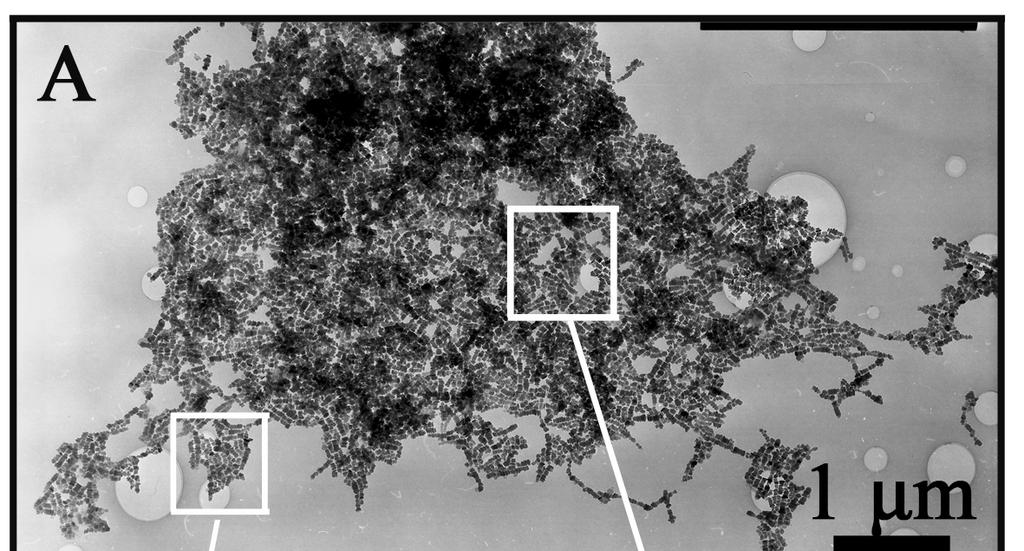 route 1, i.e. without the participation of Sn-X complex. TEM images of stacked nanocrystals tilted at (C) 0 and (D) 20.