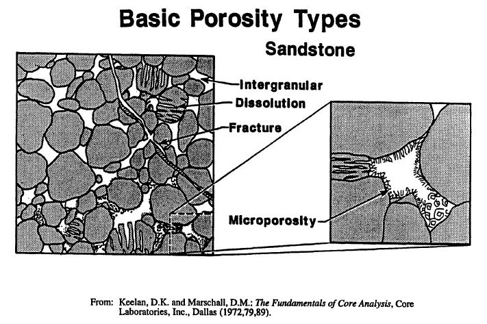 Geology: Basic Porosity Types Sandstones Features: Note intergranular porosity