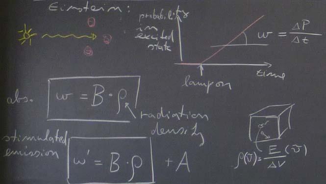 A for spontaneous emission Einstein s coefficient B