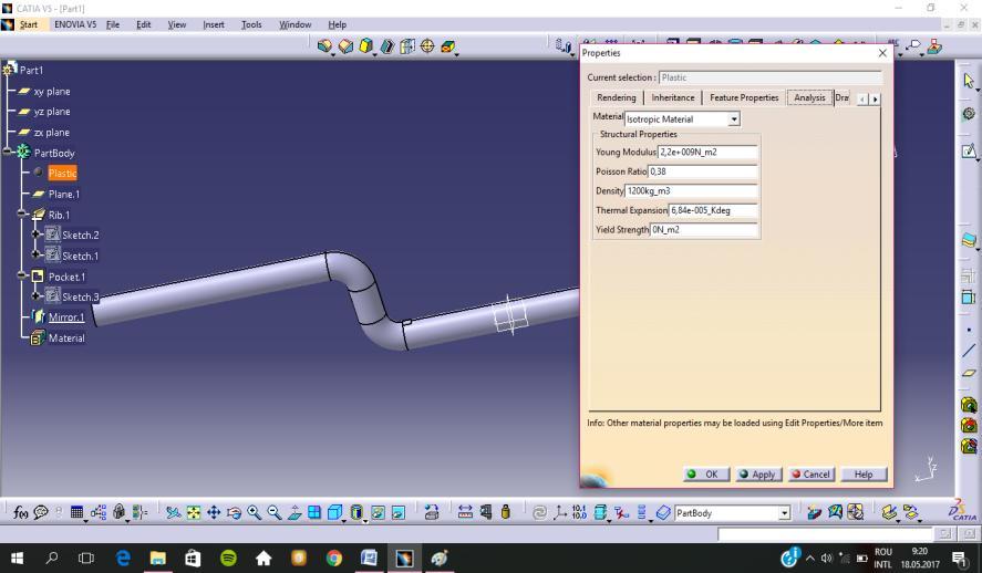 The stress and displacement analysis was done by using the CATIA modeling and design software through successive