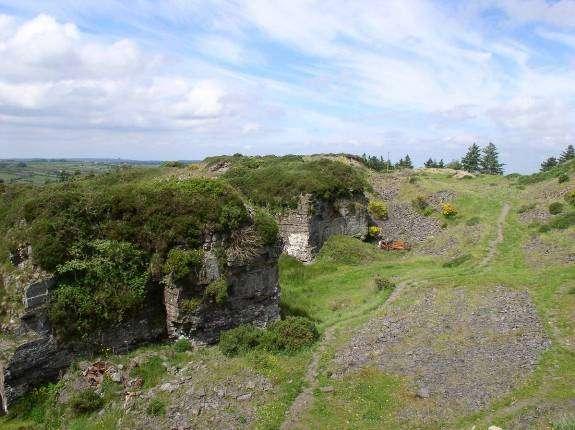 Plate 2: A disused shale quarry at Lacken, Old Leighlin, County Carlow, just outside the study area. The entire Castlecomer Plateau is termed on a regional basis as the Leinster Coalfield.