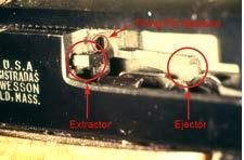 Removing the Cartridge Case Con t The ejector then pushes the cartridge case out of the firearm, leaving its mark on the side of the cartridge case.