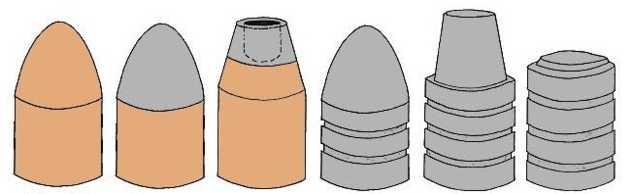 copper, or steel Bullet size