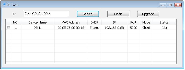 Figure 7 Select the ObseverIP module on your network as shown in Figure 8 (the field will be highlighted) and select the Open button (or double click this field) to view