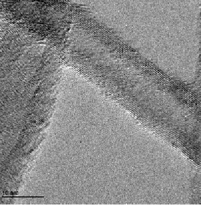 HRTEM image of carbon nanotubes obtained by induction