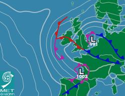 5. WEATHER CHART B C A Examine the weather chart above and complete each of the following sentences by inserting the correct term in each case. The weather chart feature labelled A is called a.