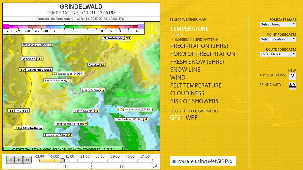 Interactive Forecast Maps (MetGIS Pro) Forecast maps with extremely high