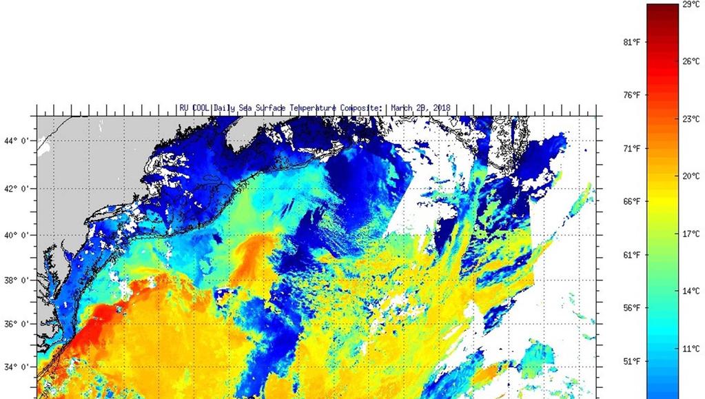 Figure 3 Northwest Atlantic Daily Composite Satellite SST Image March 28, 2018 Black Line