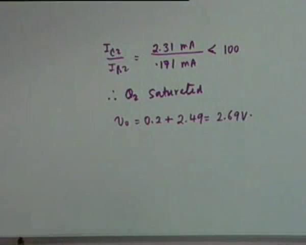 (Refer Time Slide: 31:56) What I do is IC2 by IB2 is equal to 2.31 milli-amps divided by 0.171 milli-amps 171 microamperes.