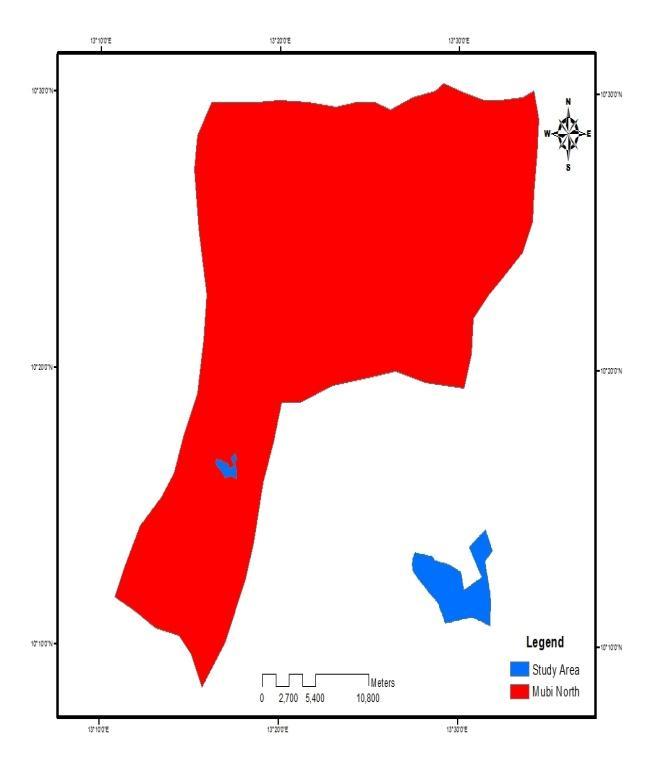 Figure 2: Adamawa State Map Showing Mubi North Figure 3: Mubi North Map Showing Study Area III. METHODOLOGY 3.