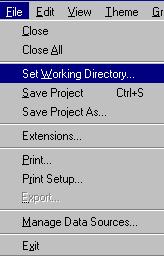 Set working directory When starting a project in which new data needs