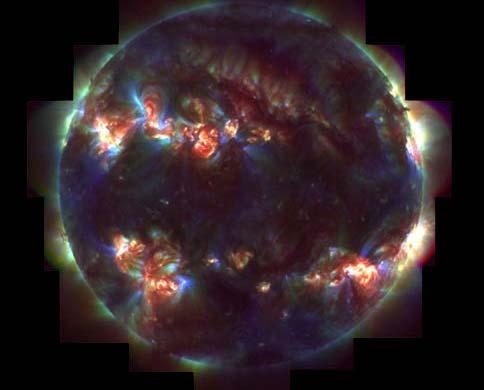 1-2 M K solar wind radiation Active corona in three
