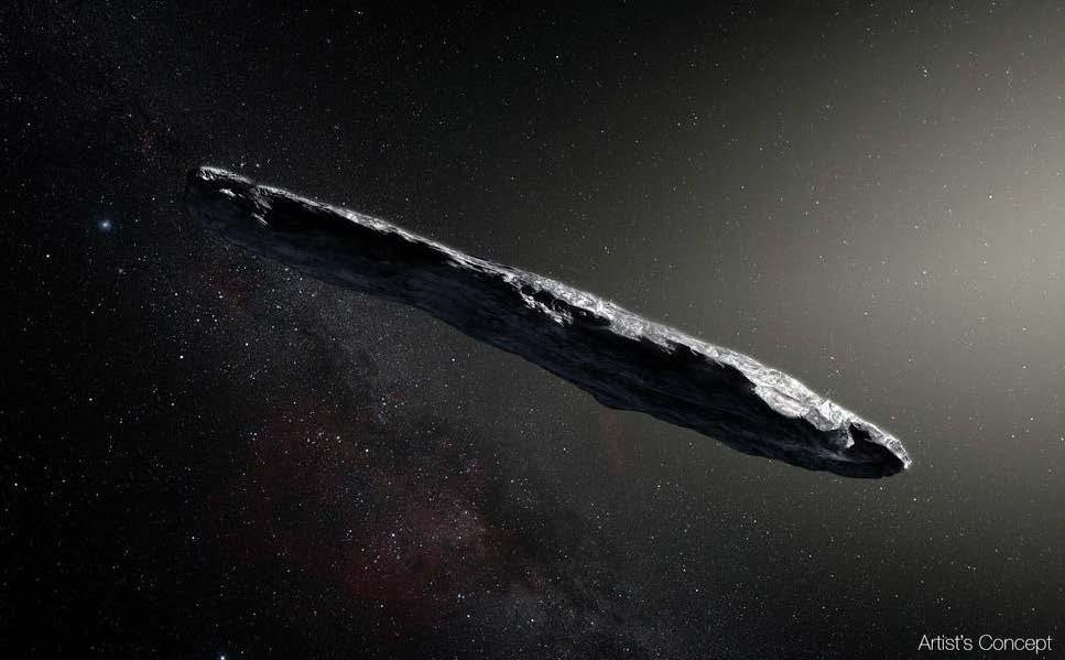 Discovery of the First Interstellar Object 1I/2017 U1 ( Oumuamua) Discovered on October, 19 2017 by the Pan-STARRS1 telescope during near-earth object survey operations Speed and trajectory indicate