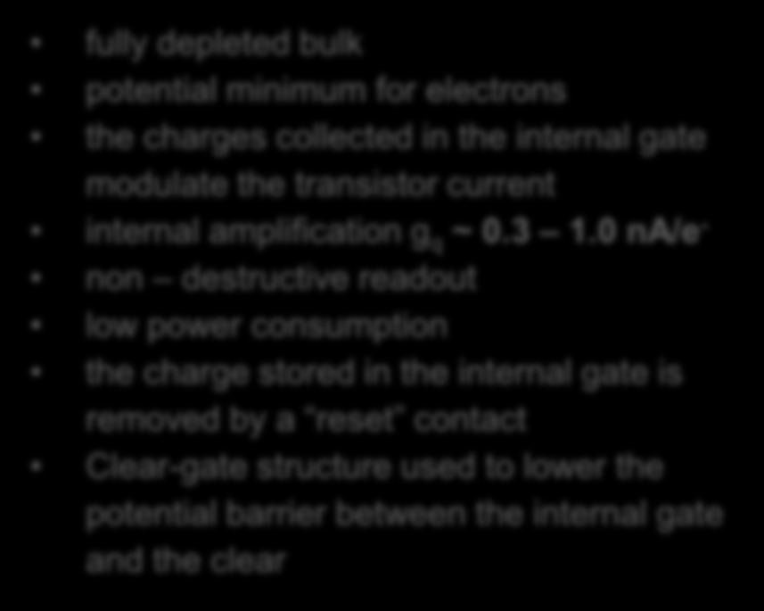 0 na/e - non destructive readout low power consumption the charge stored in the internal gate is removed by
