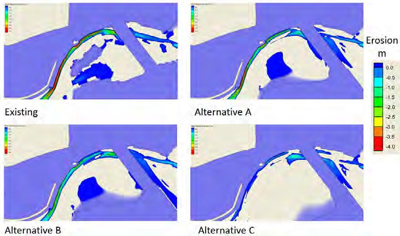 simulation Figure 9-61 Erosion in the vicinity of the utility
