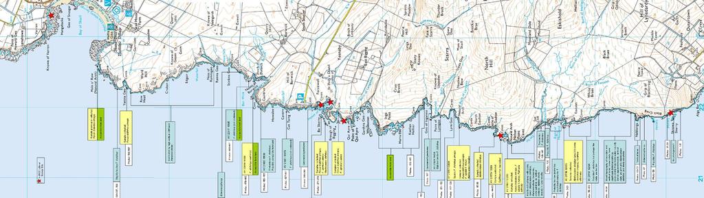 N Monitoring Marine Habitats of West Mainland Orkney West Mainland Cliff Survey Provide data for: Courtesy of the Ordnance Survey -detailed description of biotopes along this coastline -comprehensive