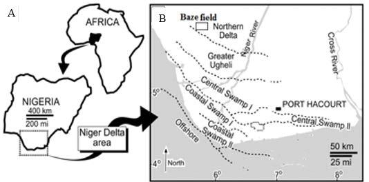 56 Journal of Geosciences and Geomatics of the Niger Delta and the relative positions of the African and South American plates from the