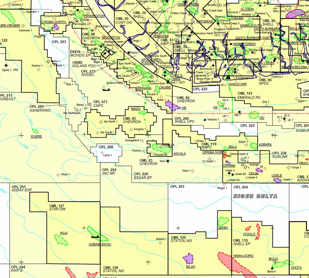 OPL 226 Noa Complex OPL 226 is adjacent to Anyala Field in OML 83 Noa-1 discovery drilled in 2001 on OPL 226 with several gas zone pays and a lower oil zone with nearly 20 metres of