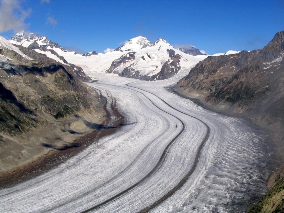 Alpine valley glacier: Aletsch