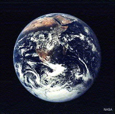 A View of Earth (Apollo 17) Dry lands (deserts) oceans