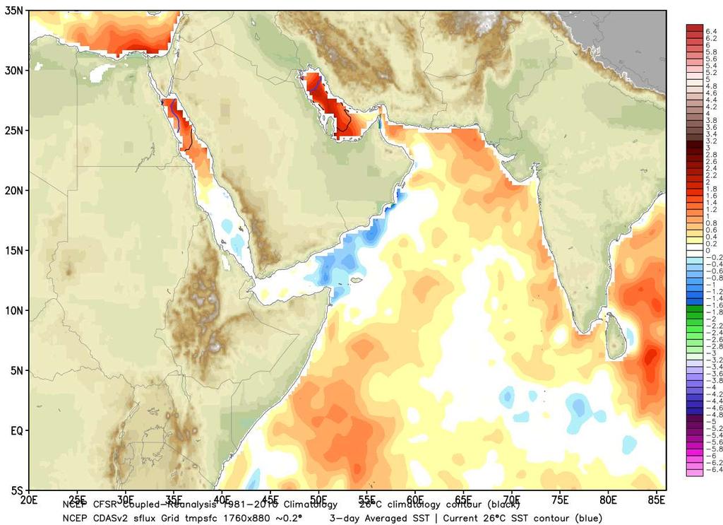 Water temperatures near normal in Arabian Sea but forecast