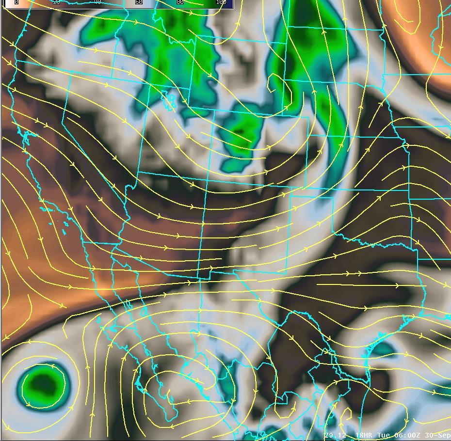 Upper Level Forecast Chart (Image is Moisture) Tonight Tonight: Low pressure system to move east across the