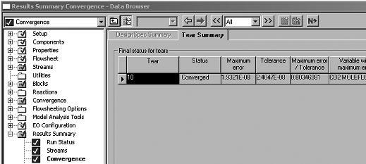 98 PROCESS SIMULATION Figure 7.9. Convergence of the mass balance. utilities in the entire process. You begin by opening the Utilities folder in the Data Browser (or use the Data/Utilities menu).