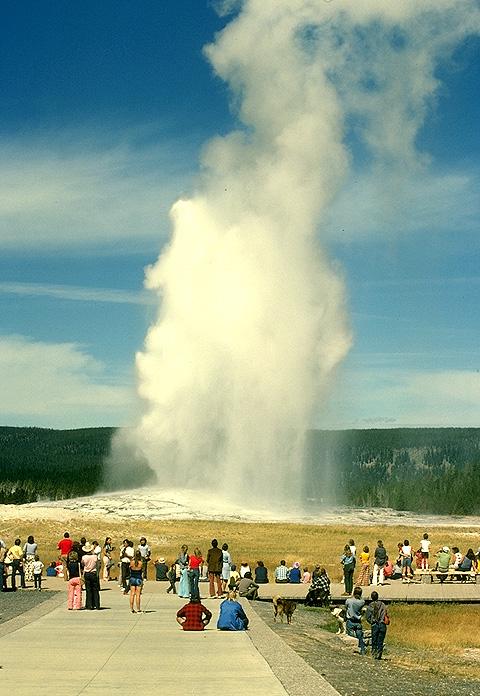 Old Faithful geyser in