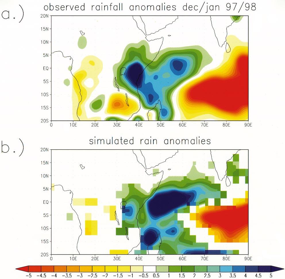 3502 JOURNAL OF CLIMATE VOLUME 12 FIG. 3. (a) Observed rainfall anomalies (mm day 1 ) during the period Dec 1997 Jan 1998.