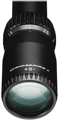 Magnification Scale Reticle Illumination Adjustment Some Crossfire riflescope models offer an illuminated reticle that is controlled by an adjustment knob on the eyepiece.